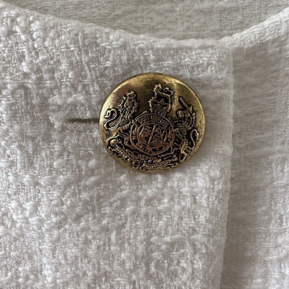 Citizens of Humanity Pia Cropped Jacket Sz Medium White Tweed Boxy Office - Picture 9 of 16
